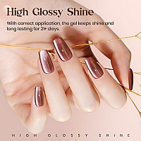 Mizhse Cat Eye Gel Nail Polish Brown Magnetic Gel Polish With Magnet Stick Fall Color Magic Effect Galaxy Shimmer Glitter Holo