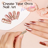 Mizhse Cat Eye Gel Nail Polish Brown Magnetic Gel Polish With Magnet Stick Fall Color Magic Effect Galaxy Shimmer Glitter Holo