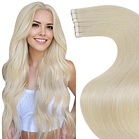 Laavoo Tape In Hair Extensions Human Hair Blonde Real Hair Tape In Extensions 613 Bleach Blonde Human Hair Extensions Tape In S