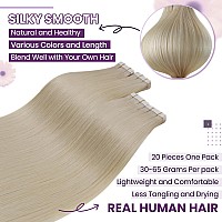 Laavoo Tape In Hair Extensions Human Hair Blonde Real Hair Tape In Extensions 613 Bleach Blonde Human Hair Extensions Tape In S