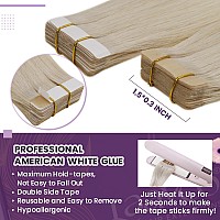 Laavoo Tape In Hair Extensions Human Hair Blonde Real Hair Tape In Extensions 613 Bleach Blonde Human Hair Extensions Tape In S