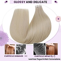 Laavoo Tape In Hair Extensions Human Hair Blonde Real Hair Tape In Extensions 613 Bleach Blonde Human Hair Extensions Tape In S