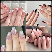 Addfavor 600Pcs Short Coffin Nail Tips Soft Gel X Nail Tips Xs Short Ballerina Clear Fake Nails Full Cover Acrylic Nail Tips Fo