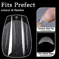 Addfavor 600Pcs Short Coffin Nail Tips Soft Gel X Nail Tips Xs Short Ballerina Clear Fake Nails Full Cover Acrylic Nail Tips Fo