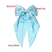 Furling Pompoms Hair Bows Clips For Women Large Bow Clips For Girls Satin Long Tails With Alligator Clips Big Hair Bow Hair Acce