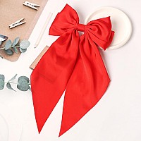 Furling Pompoms Hair Bows Clips For Women Large Bow Clips For Girls Satin Long Tails With Alligator Clips Big Hair Bow Hair Acce