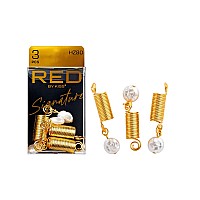 Red By Kiss Dreadlock Jewelry Braid Charms Hair Cuffs For Women Braiding Hair Pendants Decoration Clips 3Pcs 80