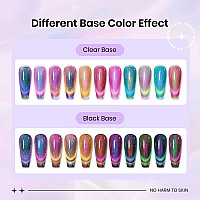 Supwee 12 Colors Cat Eye Gel Polish With Magnetic Stick Chameleon Magnetic Gel Polish Kit Trible Colors Effect Galaxy Cateyes N