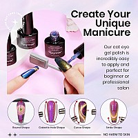 Supwee 12 Colors Cat Eye Gel Polish With Magnetic Stick Chameleon Magnetic Gel Polish Kit Trible Colors Effect Galaxy Cateyes N