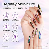 Supwee 12 Colors Cat Eye Gel Polish With Magnetic Stick Chameleon Magnetic Gel Polish Kit Trible Colors Effect Galaxy Cateyes N