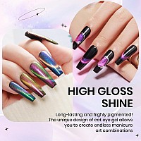 Supwee 12 Colors Cat Eye Gel Polish With Magnetic Stick Chameleon Magnetic Gel Polish Kit Trible Colors Effect Galaxy Cateyes N