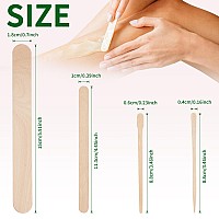 1000Pcs Waxing Sticks 4 Style Assorted Wood Wax Sticks For Body Face Hair Removal Eyebrow Lip Nose Small Waxing Applicator St