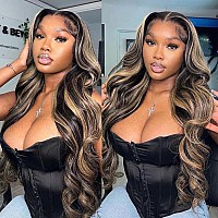 28 Inch Ombre Highlight Wig 13X4 Lace Front Human Hair Pre Plucked 1B27 Body Wave Lace Front Wigs 180 Density Hd Lace Colored