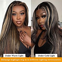 28 Inch Ombre Highlight Wig 13X4 Lace Front Human Hair Pre Plucked 1B27 Body Wave Lace Front Wigs 180 Density Hd Lace Colored