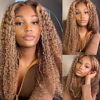 Beauty Forever 7X5 Bye Bye Knots Wig Put On And Go Glueless Honey Blonde Curly Hd Lace Front Wig Invisible Knots Highlight Deep