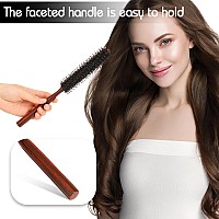 Boar Bristle Hair Brush For Women And Men Small Round Hiarbrush Blow Drying Brush Soft Bristle Styling Hair Brush With Natural