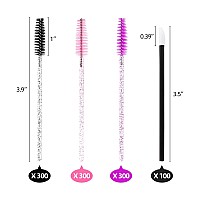 Crystal Mascara Wands Brush And Lip Wands Applicators Disposable Makeup Spoolies Bulk For Eyelash Extensions Black Pink Purple