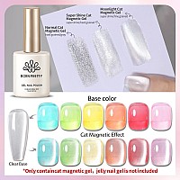 Born Pretty Magnetic Gel Nail Polish Moonlight Cat Magnetic Eye Gel Nail Polish White Auroras Cat Magnetic Eye Gel Polish Nail A