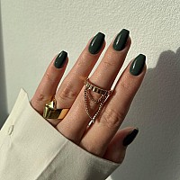 Olive Green Press On Nails Medium Coffin Fake Nails Press Ons Kxamelie Full Cover False Nails Tips Medium Length Glue On Nails N