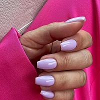 Lilac Press On Nails Medium Coffin Fake Nails Press Ons Kxamelie Full Cover False Nails Tips Medium Length Glue On Nails Natura