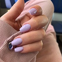 Lilac Press On Nails Medium Coffin Fake Nails Press Ons Kxamelie Full Cover False Nails Tips Medium Length Glue On Nails Natura