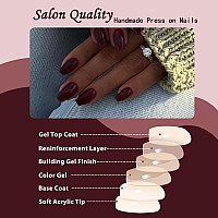 Brown Press On Nails Medium Coffin Fake Nails Press Ons Kxamelie Full Cover False Nails Tips Medium Length Glue On Nails Natura