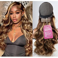 Sweetgirl 13X6 Highlight Lace Front Wigs Human Hair Body Wave 24 Inch P427 Honey Blonde Colored Ombre Lace Front Wig Human Hair