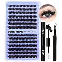 Lash Extension Kit Fluffy Eyelash Extension Kit 60D80D Thick Lash Clusters Kit With Lash Bond And Seal Glue Wispy Individual Ey