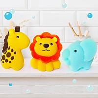 Spongentle Baby Bath Sponge Gift Set Animal Kingdom Sponge 3 Pack Bath Essentials For Baby Boys Girls Infants Baby Gifts Fo