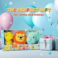 Spongentle Baby Bath Sponge Gift Set Animal Kingdom Sponge 3 Pack Bath Essentials For Baby Boys Girls Infants Baby Gifts Fo