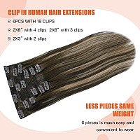 Ugotrays Mushroom Brown Hair Extensions Real Human Hair Ombre Medium Brown Fading To Caramel Blonde Balayage 20Inches 70G Highli