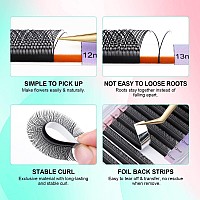 Nagaraku Yy Eyelash Extensions Supplies Y Shape Lash Premade 4D Easy Fan Russian Volume Cluster Faux Mink Matte 12 Rows Pre Fann