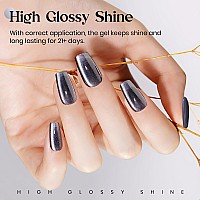 Mizhse Cat Eye Gel Nail Polish Gray Magnetic Gel Polish With Magnet Stick Maillard Style Magic Effect Galaxy Shimmer Glitter H