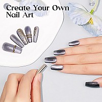 Mizhse Cat Eye Gel Nail Polish Gray Magnetic Gel Polish With Magnet Stick Maillard Style Magic Effect Galaxy Shimmer Glitter H