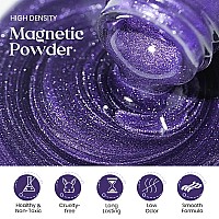 Mizhse Cat Eye Gel Nail Polish Purple Magnetic Gel Polish With Magnet Stick Maillard Style Magic Effect Galaxy Shimmer Glitter