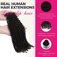 Lashey Hair Extensions Real Human Hair 120G 7Pcs Black Hair Extensions Natual Kinky Curly Clip In Hair Extensions 20 Inch Remy H