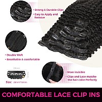 Lashey Hair Extensions Real Human Hair 120G 7Pcs Black Hair Extensions Natual Kinky Curly Clip In Hair Extensions 20 Inch Remy H