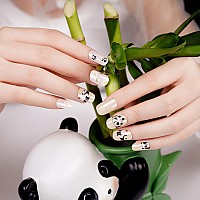 Danni Toni Semi Cured Gel Nail Strips Giant Panda Panda Land Flower Gel Nail Polish Stickers Glaze Nail Wraps 28 Stickers