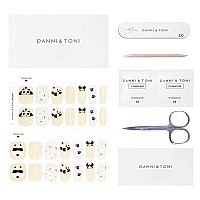 Danni Toni Semi Cured Gel Nail Strips Giant Panda Panda Land Flower Gel Nail Polish Stickers Glaze Nail Wraps 28 Stickers