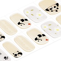 Danni Toni Semi Cured Gel Nail Strips Giant Panda Panda Land Flower Gel Nail Polish Stickers Glaze Nail Wraps 28 Stickers