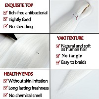 Braiding Hair Pre Stretched 32Inch 3 Packs White Braiding Hair Extensions Synthetic Crochet Braids Hot Water Setting Profession