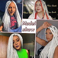 Braiding Hair Pre Stretched 32Inch 3 Packs White Braiding Hair Extensions Synthetic Crochet Braids Hot Water Setting Profession