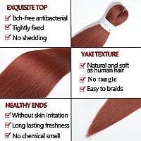 Ginger Braiding Hair Pre Stretched 32Inch 3 Packs Copper Red Braiding Hair Extensions Synthetic Crochet Braids Hot Water Settin