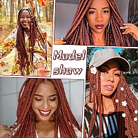 Ginger Braiding Hair Pre Stretched 32Inch 3 Packs Copper Red Braiding Hair Extensions Synthetic Crochet Braids Hot Water Settin