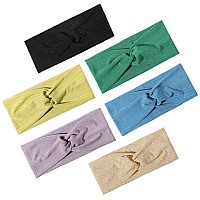 Artilady 6 Pcs Headbands For Women Elastic Wide Headband Non Slip Soft Cloth Hair Bands Boho Stretchy Twisted Criss Cross Turban