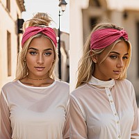 Artilady 6 Pcs Headbands For Women Elastic Wide Headband Non Slip Soft Cloth Hair Bands Boho Stretchy Twisted Criss Cross Turban