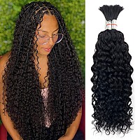 Human Braiding Hair Water Wave Bulk Human Hair For Braiding No Weft Wet And Wavy Human Hair Braiding Hair Extensions For Boho Br