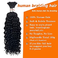 Human Braiding Hair Water Wave Bulk Human Hair For Braiding No Weft Wet And Wavy Human Hair Braiding Hair Extensions For Boho Br