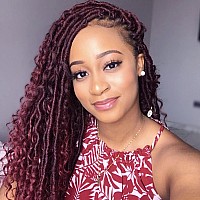 Goddess Locs Crochet Hair Burgundy 18 Inch 7 Packs Faux Locs Crochet Hair Soft Crochet Locs Boho Locs Crochet Hair Synthetic Hip