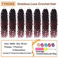 Goddess Locs Crochet Hair Burgundy 18 Inch 7 Packs Faux Locs Crochet Hair Soft Crochet Locs Boho Locs Crochet Hair Synthetic Hip